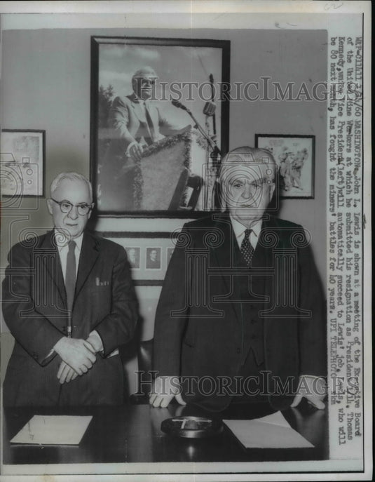 1960 Press Photo John Lewis Shown at Meeting of Executive Board of Mine Workers