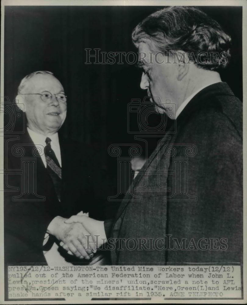 1947 Press Photo United Mine Workers Pulled out of American Federation of Labor