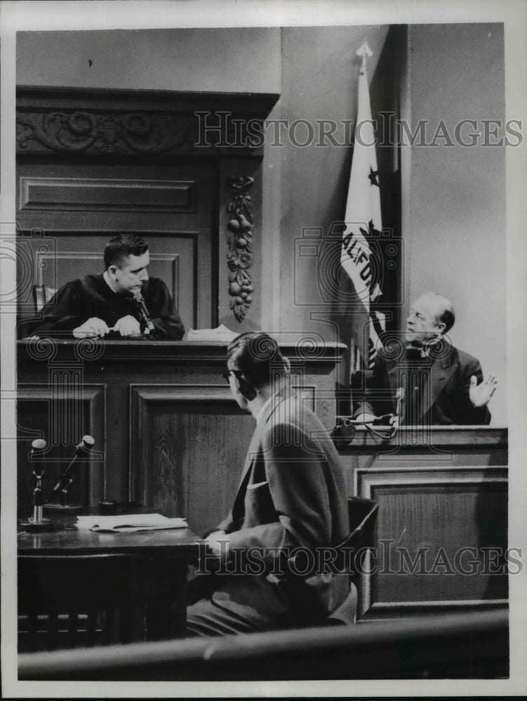 1958 Press Photo Edgar Allen Jones Jr. Courtroom in "Traffic Court" ABC TV Show