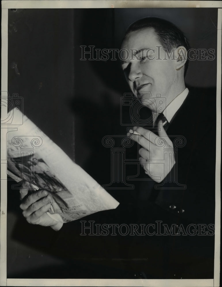 1936 Press Photo Robert S. James in Court, Los Angeles - nef30212