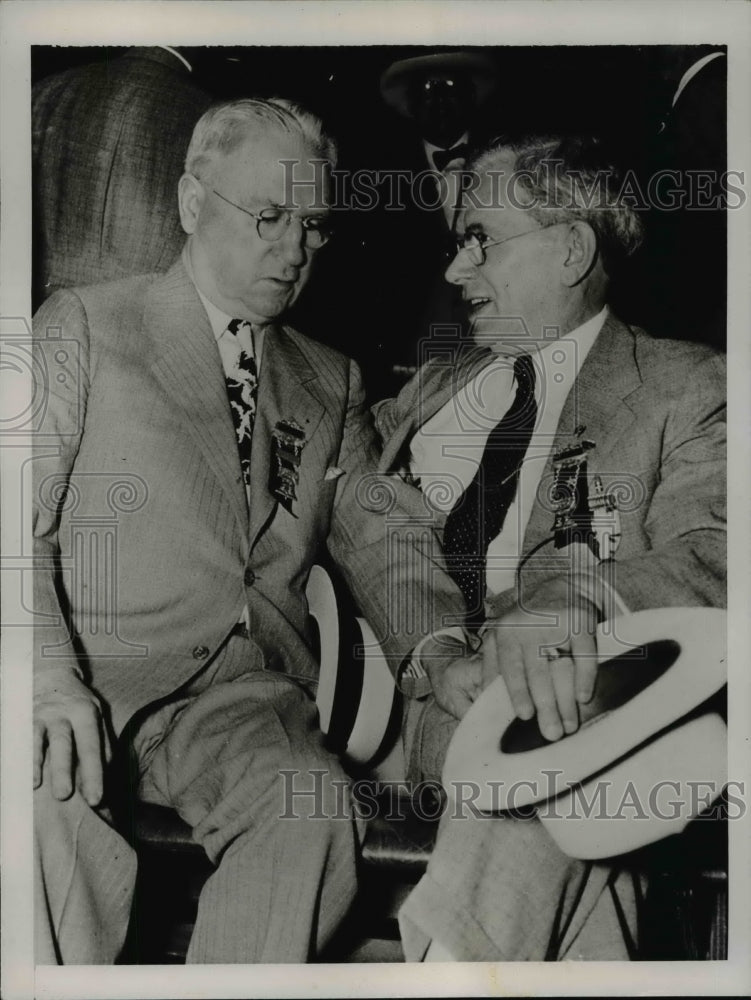 1936 Press Photo Daniel J. Tobin, Adolf J. Fritz, Democratic National Convention