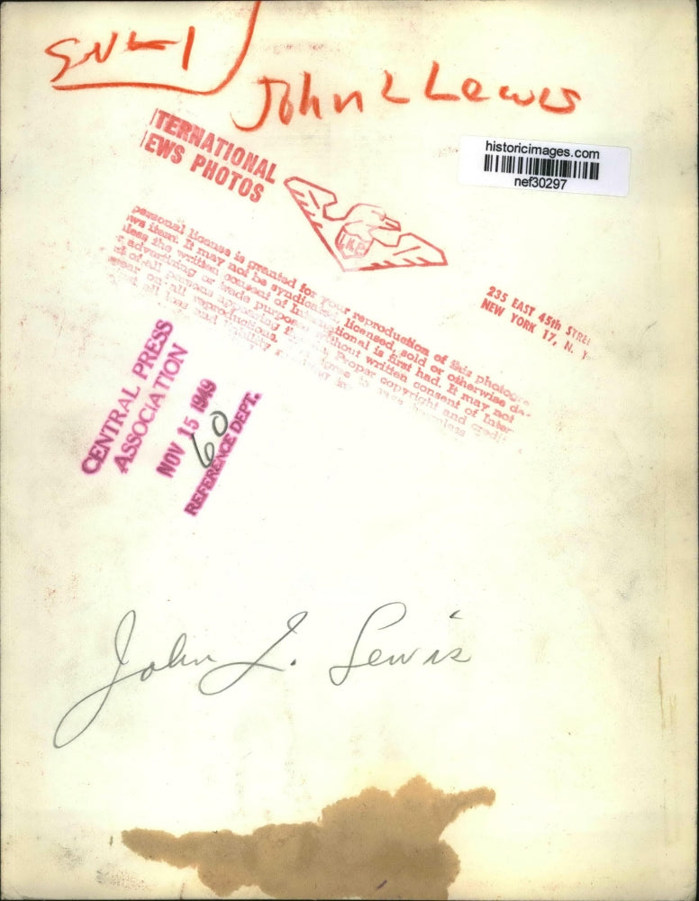 1949 Press Photo John L. Lewis - nef30297