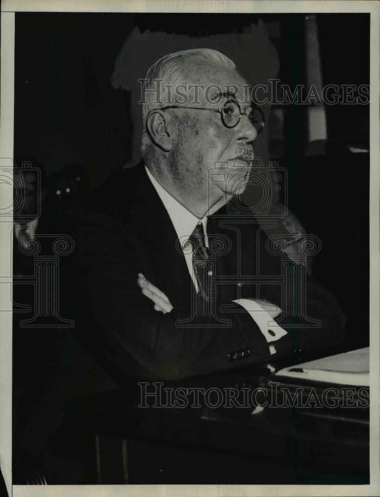 1933 Press Photo J.E. Dockendorff at U.S. Senate Shipping board Hearing