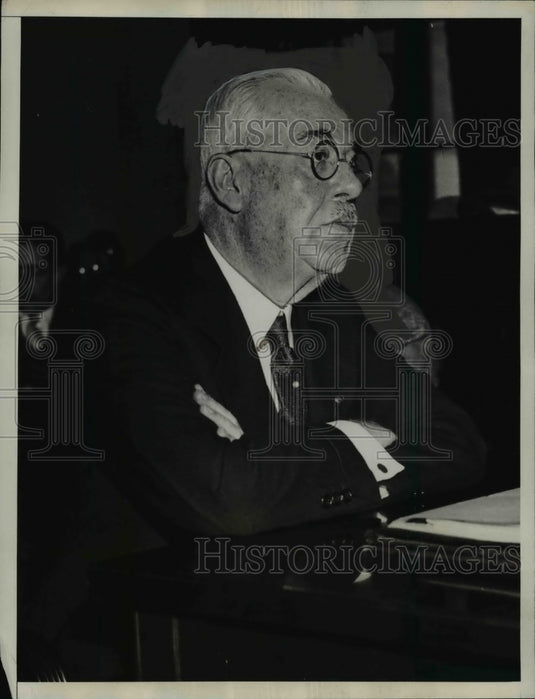 1933 Press Photo J.E. Dockendorff at U.S. Senate Shipping board Hearing