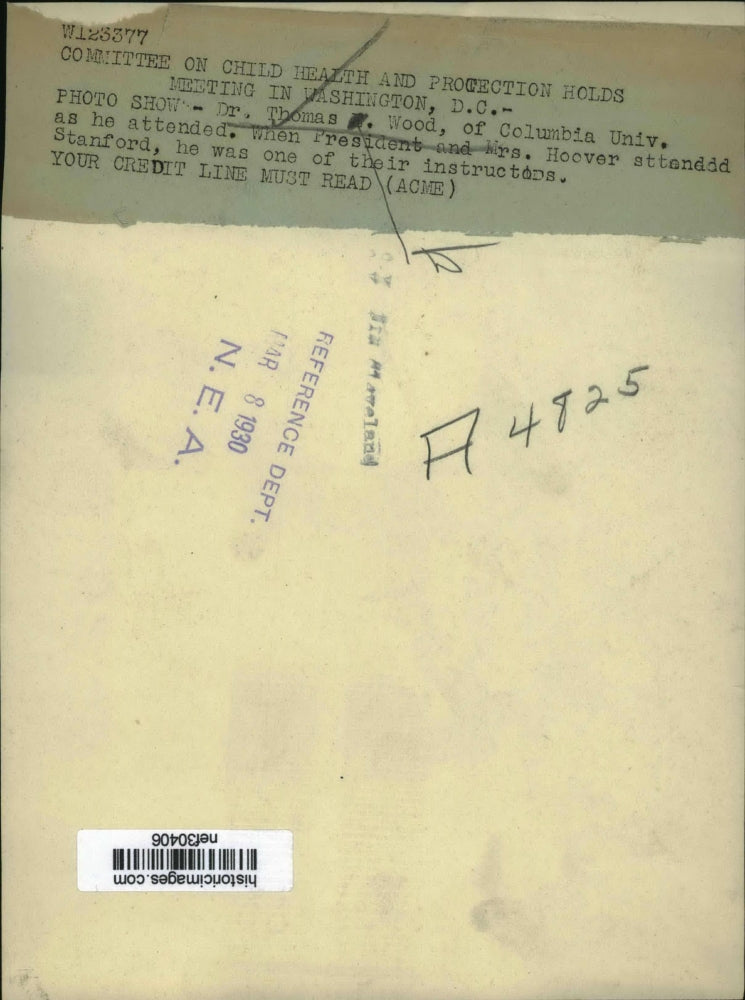 1930 Press Photo Dr.Thomas Wood Stanford University Instructor - nef30406