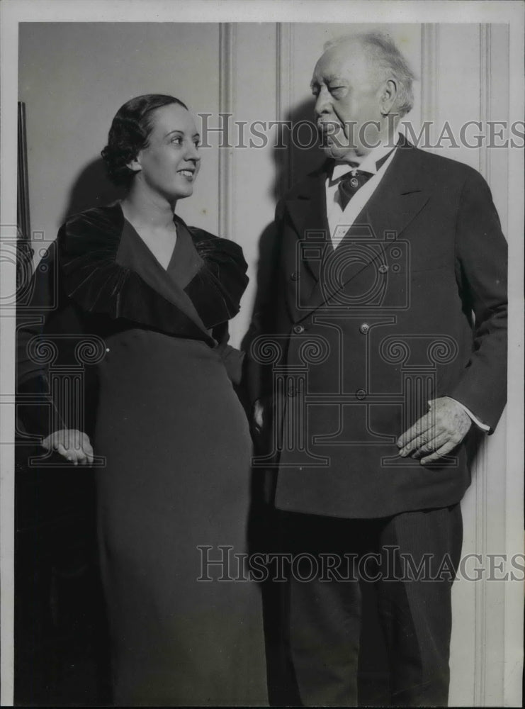 1934 Press Photo Judge Marcus Kavanach and Jeanne LaTour to be Married, Chicago