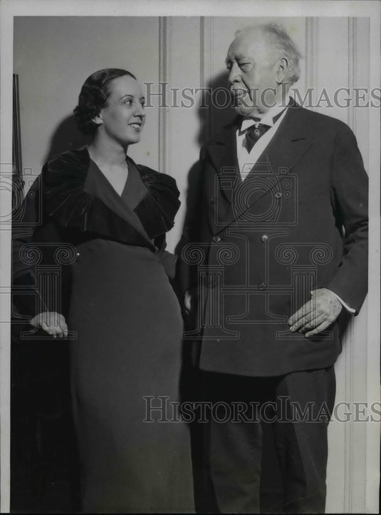 1934 Press Photo Judge Marcus Kavanach and Jeanne LaTour to be Married, Chicago