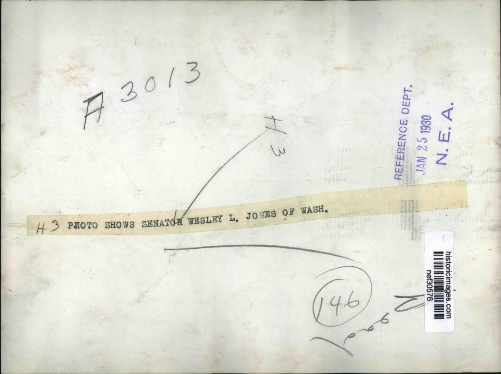 1930 Press Photo Senator Wesley L.Jones of Washington - nef30576