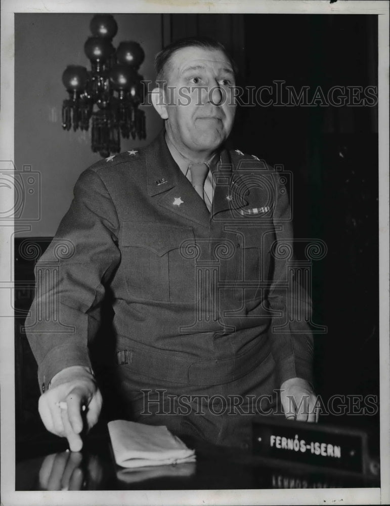 1948 Press Photo Major General John E Dahlquist Testifying House Armed Services