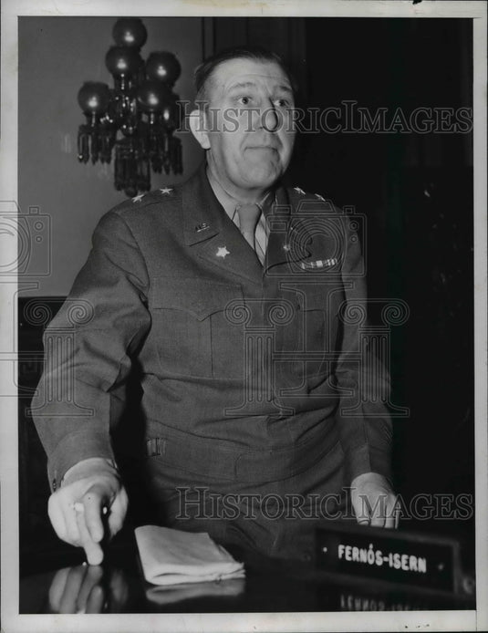 1948 Press Photo Major General John E Dahlquist Testifying House Armed Services