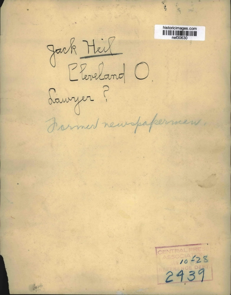 1928 Press Photo Jack Heil Cleveland Ohio - nef30630