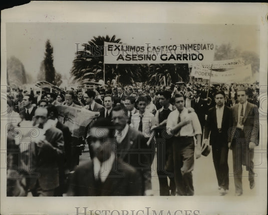 1935 Press Photo Five Thousand Students Protest Thru Mexico City Against Killing
