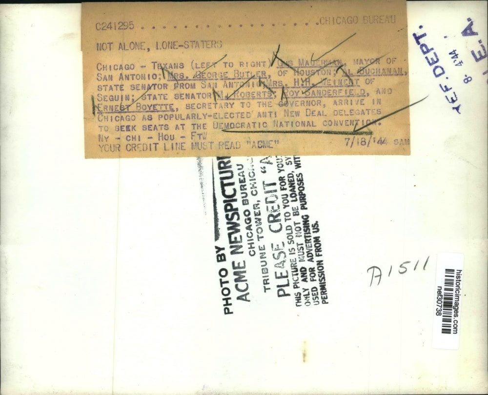 1944 Press Photo Politicians Arrive in Chicago as Anti New Deal Delegates