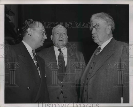 1952 Press Photo UAW Union Leaders, Augustine B. Kelley at House Labor Hearing