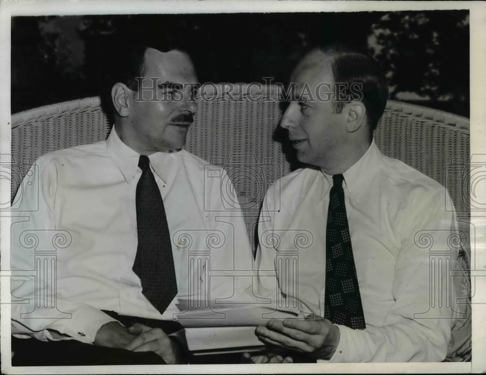 1944 Press Photo Thomas E. Dewey, Herbert Brownell, Jr. Planning Campaign Albany
