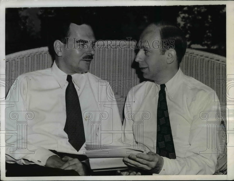 Load image into Gallery viewer, 1944 Press Photo Thomas E. Dewey, Herbert Brownell, Jr. Planning Campaign Albany
