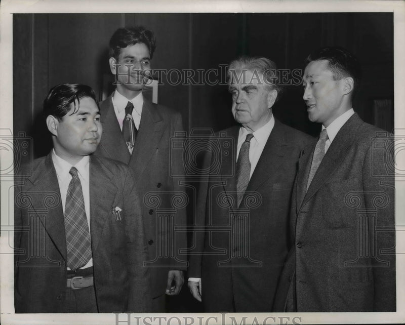 Load image into Gallery viewer, 1949 Press Photo Miners International Federation Delegates at UMW Headquarters
