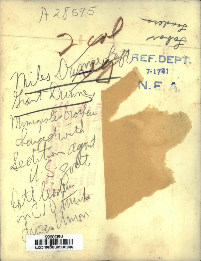 1941 Press Photo brothers Miles and Grant Dunne of CIO charged with sedition