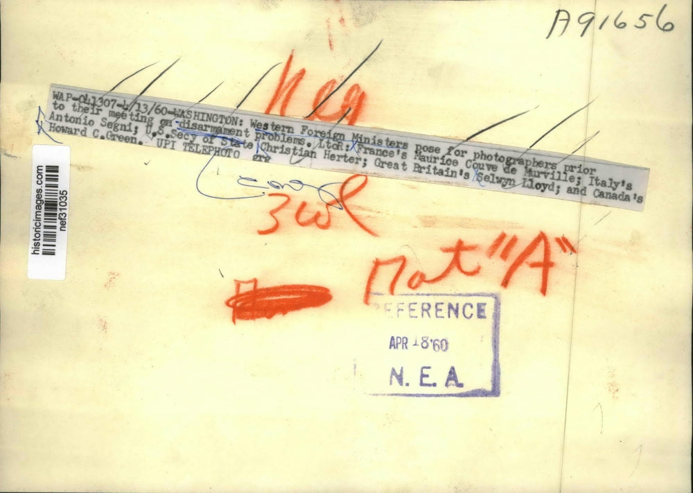 1960 Press Photo Western Foreign Ministers Meet to Discuss Disarmament Problems