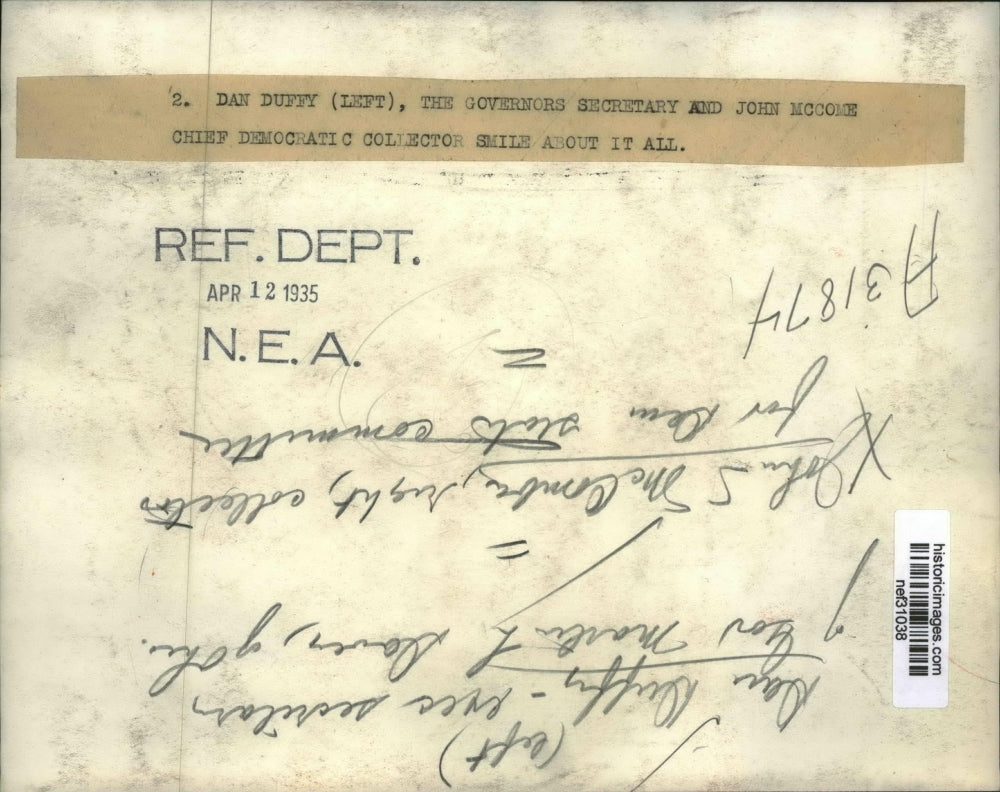 1935 Press Photo Dan Duffy, John McCome - nef31038