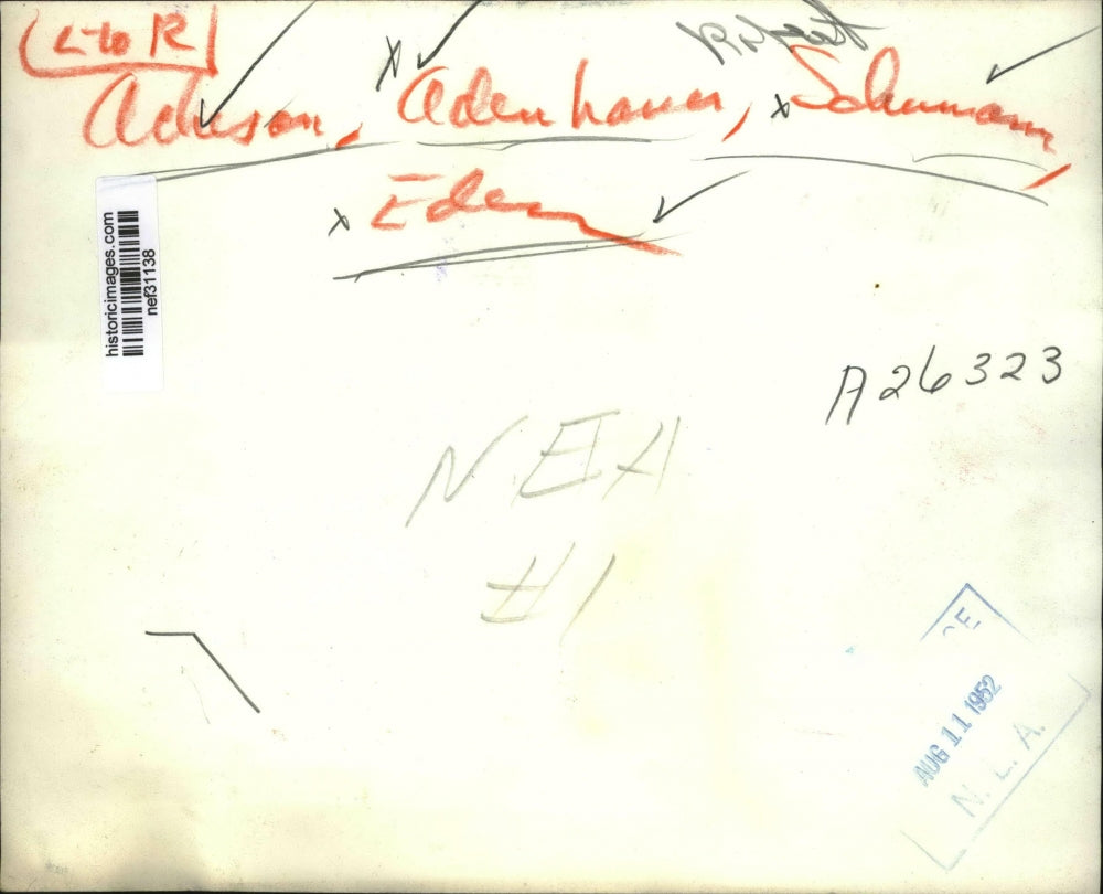 1952 Press Photo Dean Acheson, Aden Hauer, Robert Schumann - nef31138