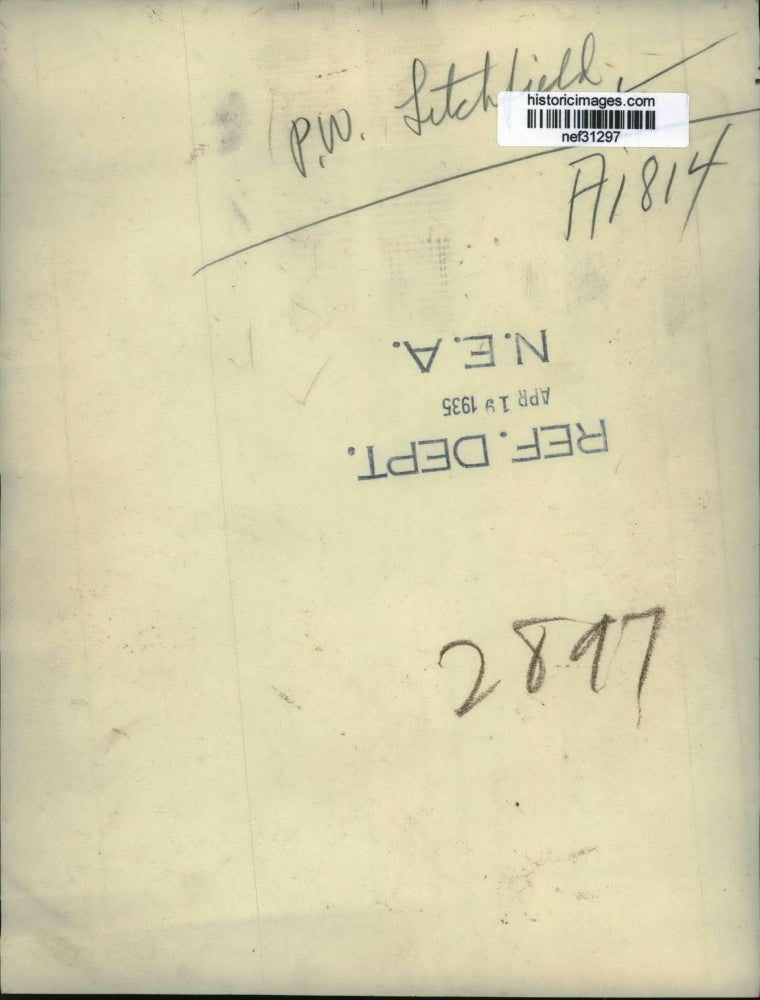 1935 Press Photo P.W. Litchfield, Executive of Goodyear Tire and Rubber