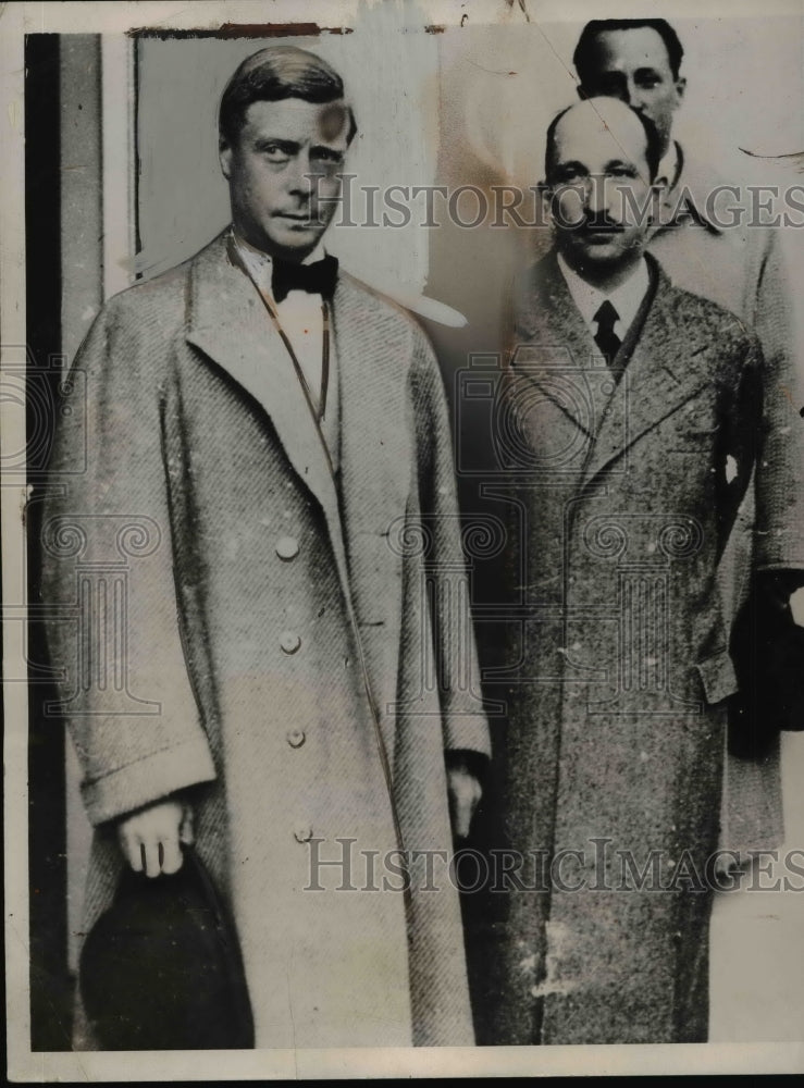 Load image into Gallery viewer, 1936 Press Photo King Edward of England With King Boris of Bulgaria Pre-Tour
