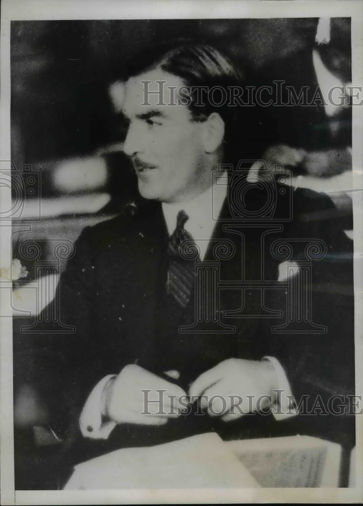 Load image into Gallery viewer, 1936 Press Photo Anthony Eden in Geneva Trying to Gain League's Censure of Italy
