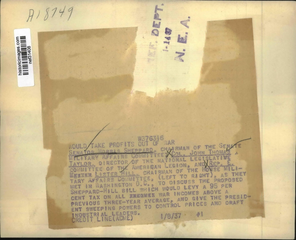 1937 Press Photo Officials Meet To Discuss The Proposed Sheppard-Hill Bill