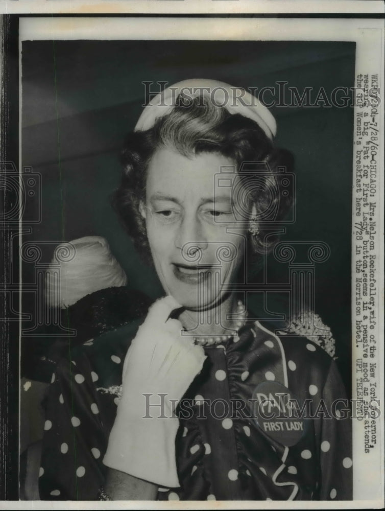 1960 Press Photo Mary Rockefeller Attends Republican Women&#39;s Breakfast- Historic Images