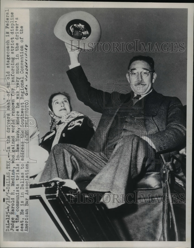 Load image into Gallery viewer, 1951 Press Photo Federal Judge Harold Medina Enforced Strict Communist Trials
