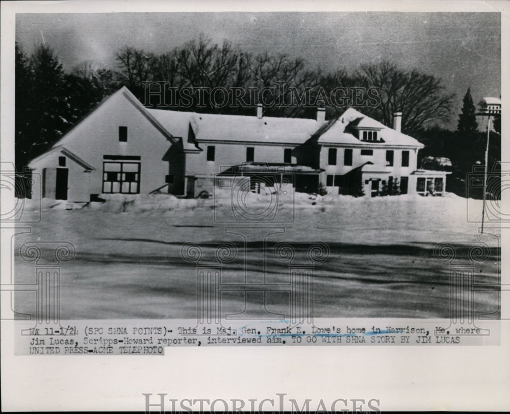 1952 Press Photo Major General Frank E. Lowe's Home in Harrison Missouri