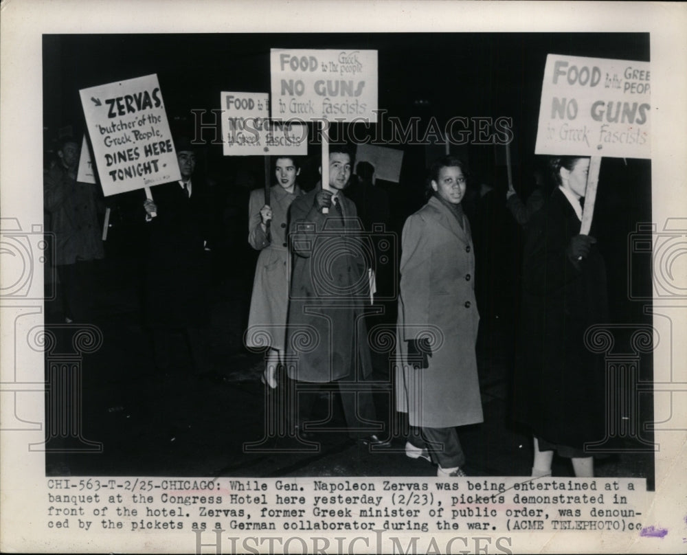 1948 Press Photo General Napoleon Zervas stays at the Congress Hotel