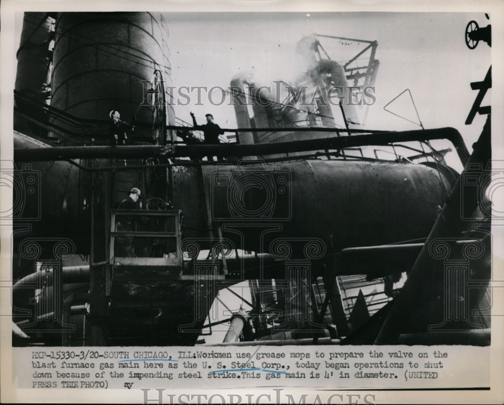 1952 Press Photo U.S Steel Corp. shut down because of impending steel strike