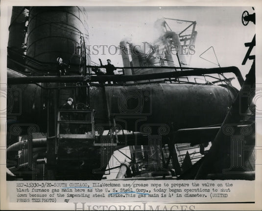 1952 Press Photo U.S Steel Corp. shut down because of impending steel strike