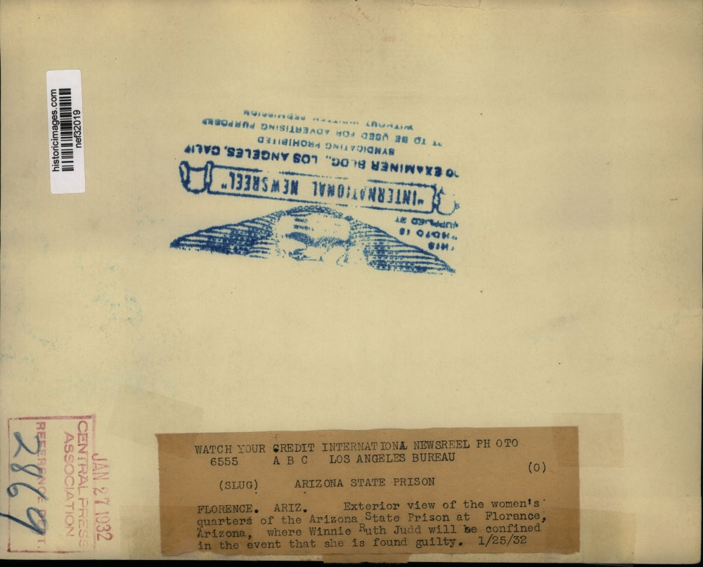 1932 Press Photo Arizona State Prison Women's Quarters Florance Arizona