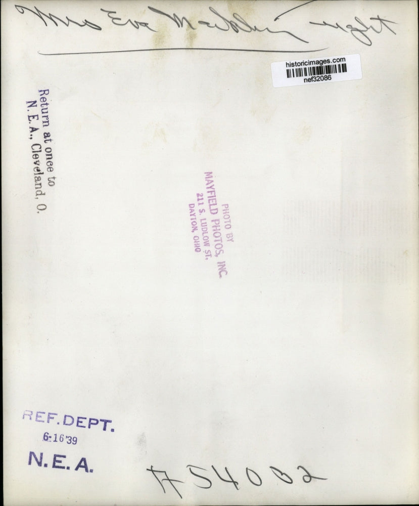 1939 Press Photo Mrs Eva Macklin - nef32086