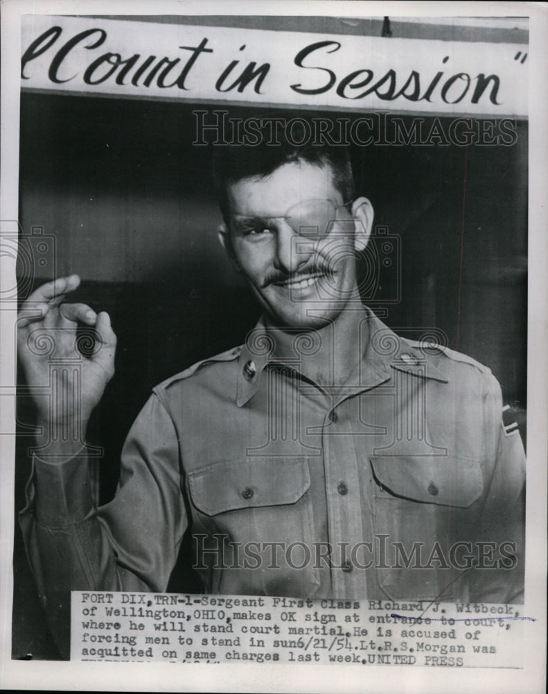 Load image into Gallery viewer, 1954 Press Photo Sergeant Richard J. Witbeck at Wellington, Ohio Court Martial
