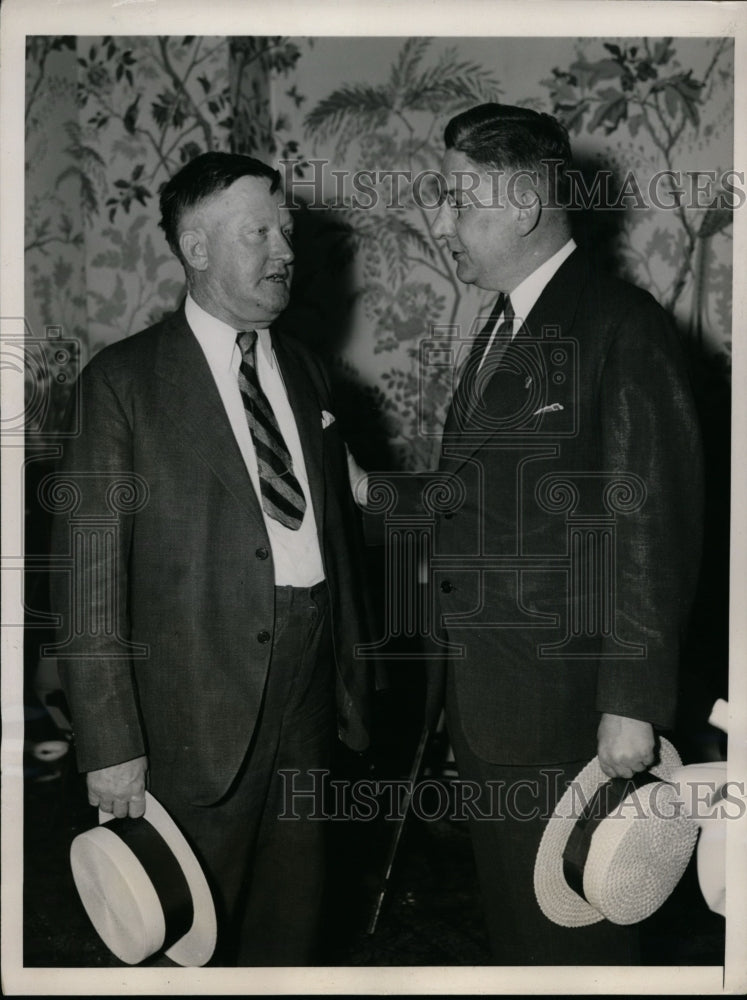 1936 Press Photo Theodore W. Hukriede, Jesse W. Barrett at Hotel Statler