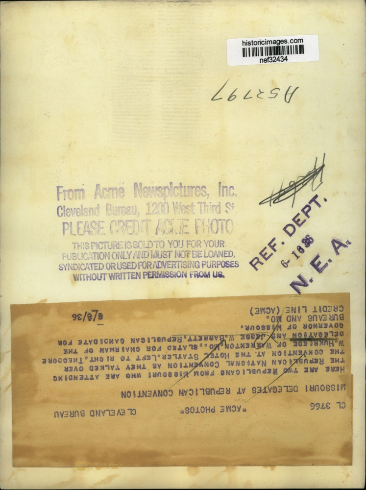 1936 Press Photo Theodore W. Hukriede, Jesse W. Barrett at Hotel Statler