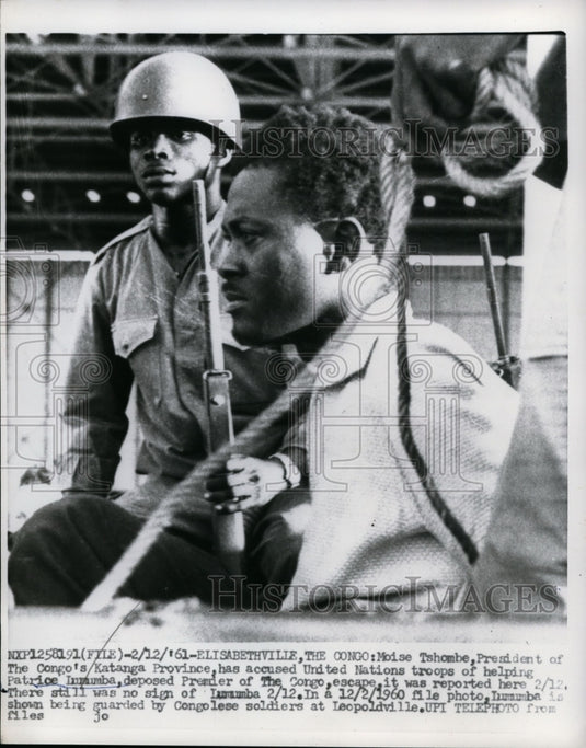 1961 Press Photo Moise Tshombe Accuses U.N. Troops of Helping Patrice Immumba