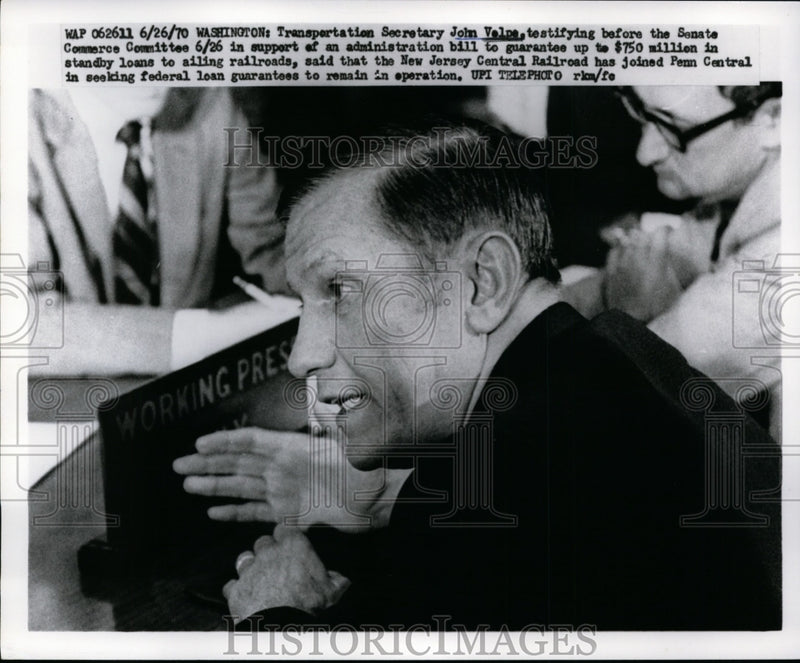 Load image into Gallery viewer, 1970 Press Photo John volpe at Senate Commerce Hearing - nef32830
