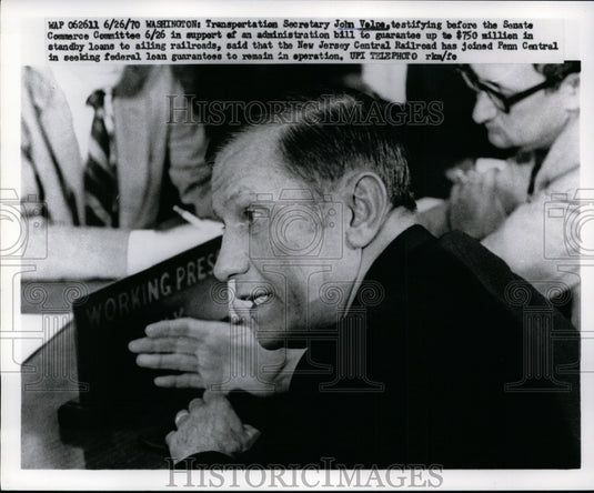 1970 Press Photo John volpe at Senate Commerce Hearing - nef32830