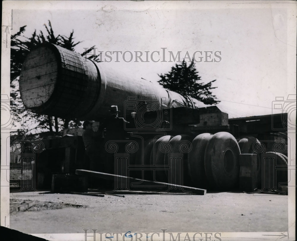 1937 Press Photo San Francisco Largest Cannon Moving Preparations - nef32855- Historic Images