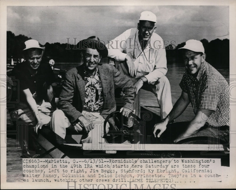 Load image into Gallery viewer, 1951 Press Photo Coaches Jim Beggs, Ky Ebright, Walter Raney, Delos Scoch
