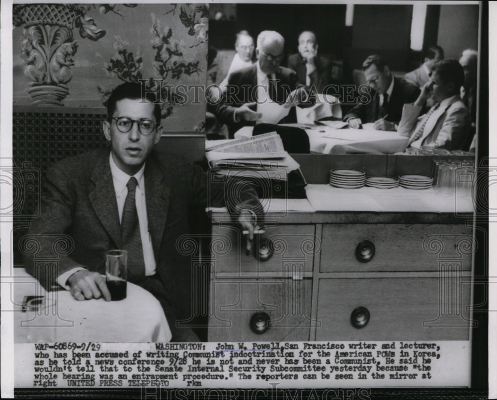 1954 Press Photo John Powell Accused of Writing Communist Indoctrination, Senate