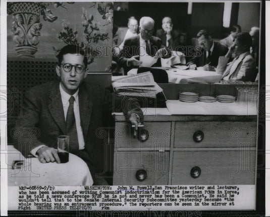 1954 Press Photo John Powell Accused of Writing Communist Indoctrination, Senate
