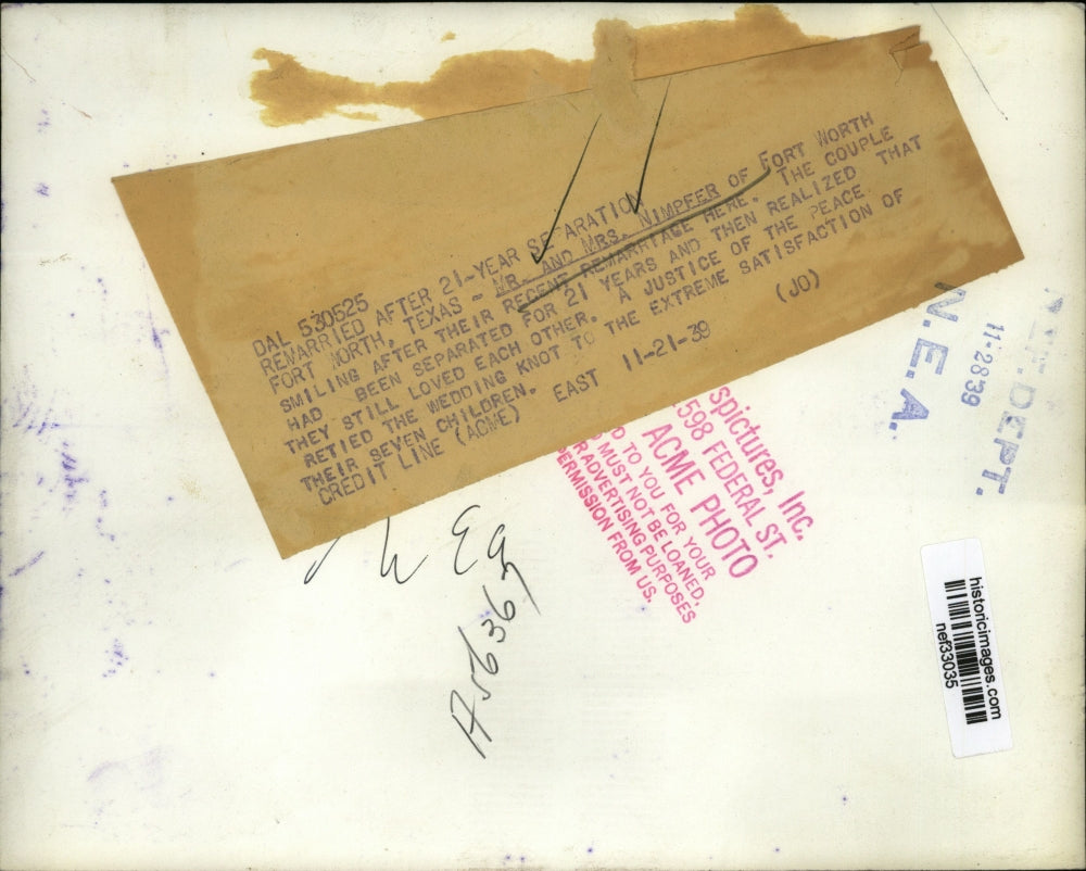 1939 Press Photo Mr & Mrs Nimpfer Smiling After Their Recent Remarriage