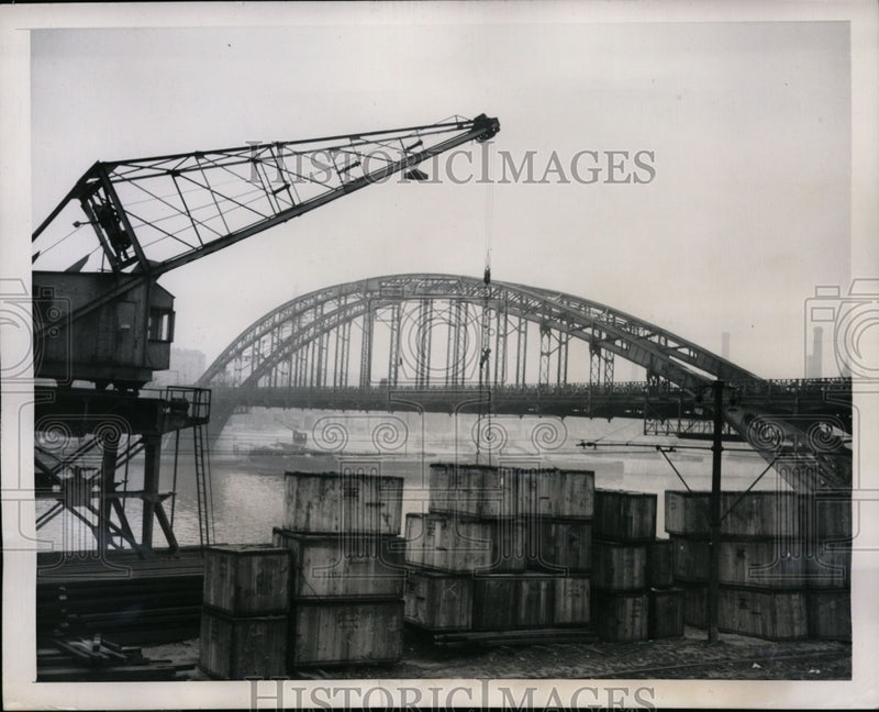 Load image into Gallery viewer, 1946 Press Photo Cases of Parts for American 5 Ton Trucks Stacked Quai De La Rap
