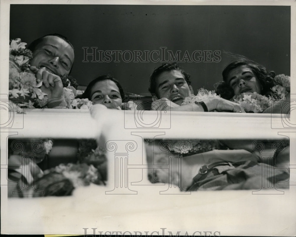 1939 Press Photo Mr & Mrs Henry J Topping & Mr & Mrs George Vanderbilt